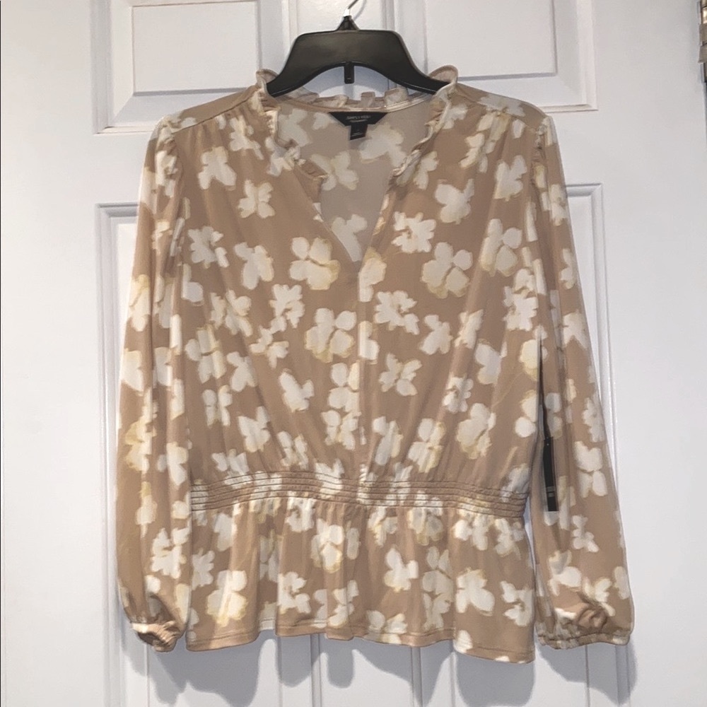 Simply Vera Vera Wang Ruffle Neck Peplum Top